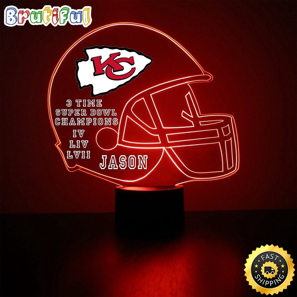 NFL Kansas City Chiefs Night Light Football Sports Fan Led Light