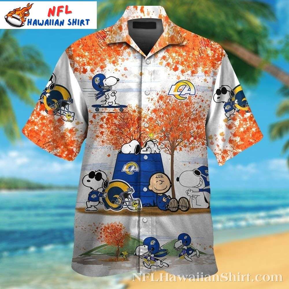 NFL LA Rams Hawaiian Shirt – Snoopy’s Autumn Bliss Edition