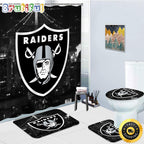 NFL Las Vegas Raiders Shower Curtain Chic Shower Drapes