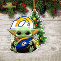 NFL Los Angeles Rams Baby Yoda Christmas Ornament Xmas Tree Decoration