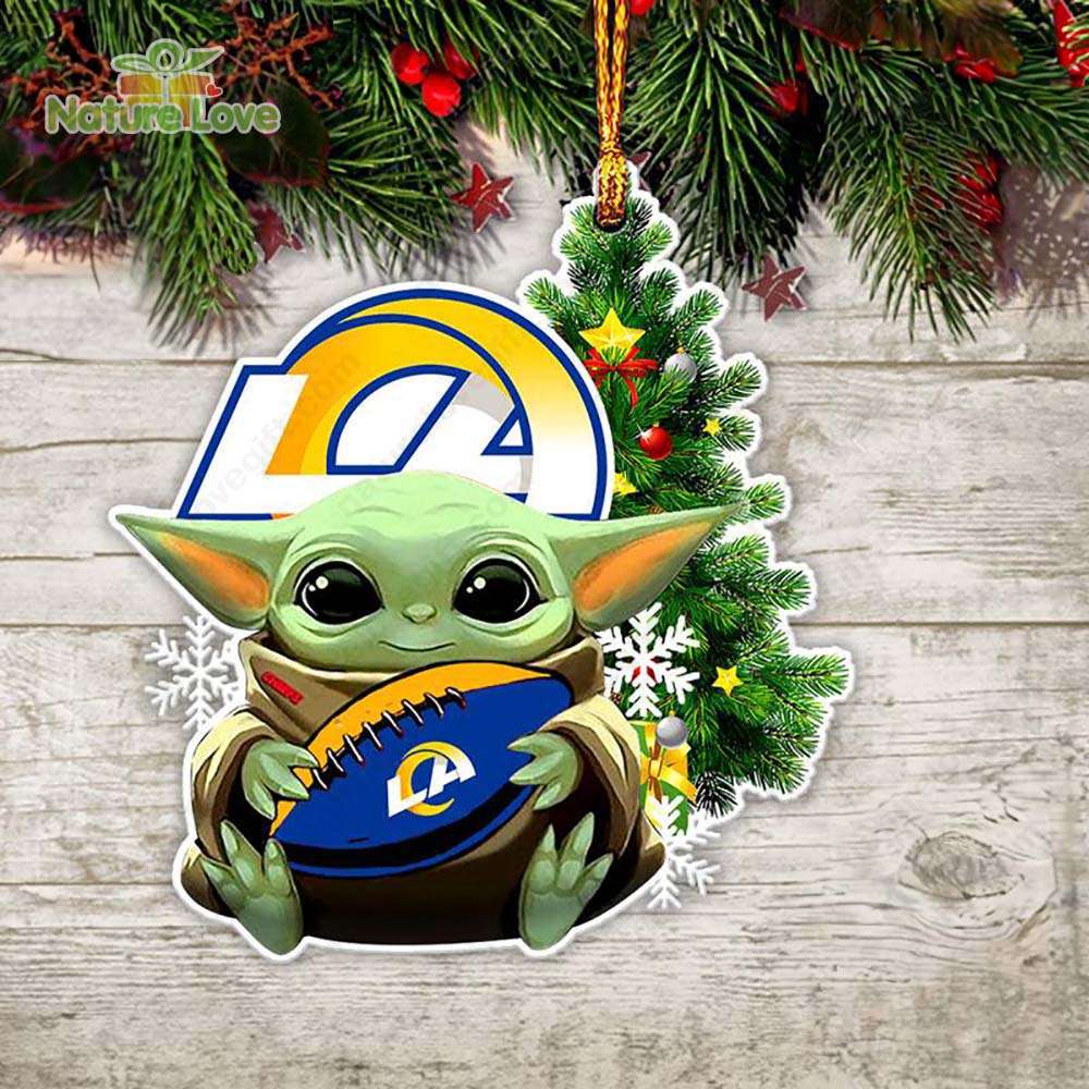 NFL Los Angeles Rams Baby Yoda Christmas Ornament Xmas Tree Decoration