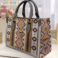 NFL Minnesota Vikings Native American Pattern Leather Bag, Football Women Leather Bag