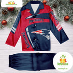 NFL New England Patriots Football Team Winter Satin Pajamas Set Gift for Fans