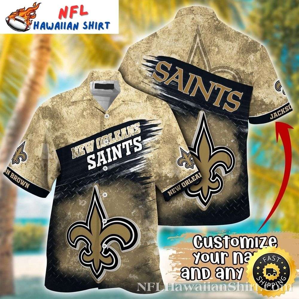 NFL New Orleans Saints Metal Pattern Personalized Hawaiian Shirt