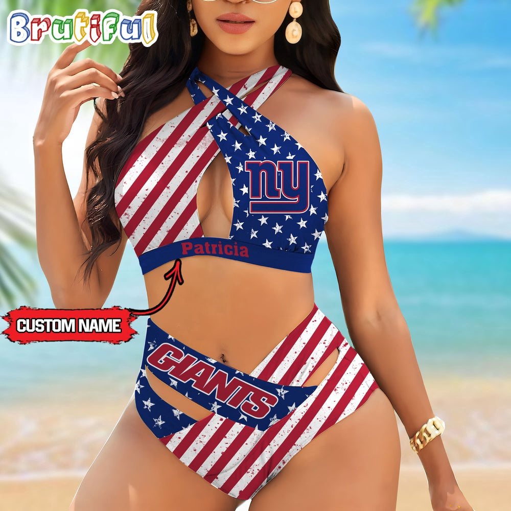 NFL New York Giants Women Bikini Set Summer Football Bikini Sets