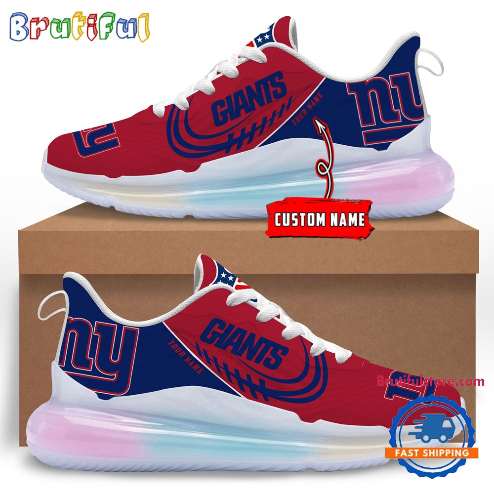 NFL New York Giants Women’s Rainbow Atmospheric Cushion Running Shoes, Football Women’s Shoes