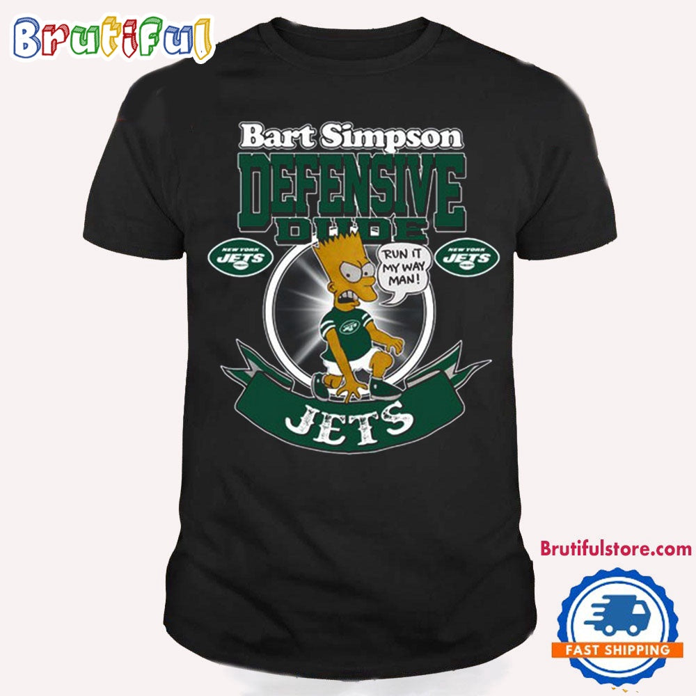 NFL New York Jets Bart Simpson Defensive Dude T Shirt