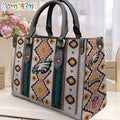 NFL Philadelphia Eagles Native American Pattern Leather Bag, Football Women Leather Bag
