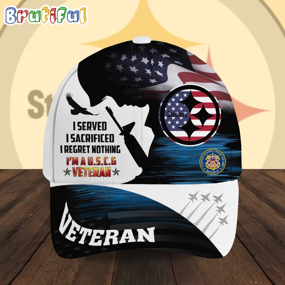 NFL Pittsburgh Steelers Special American Flag US Coast Guard Veteran Baseball Cap