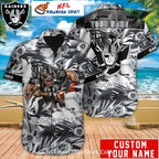 NFL Raiders Custom Name Tropical Hawaiian Shirt