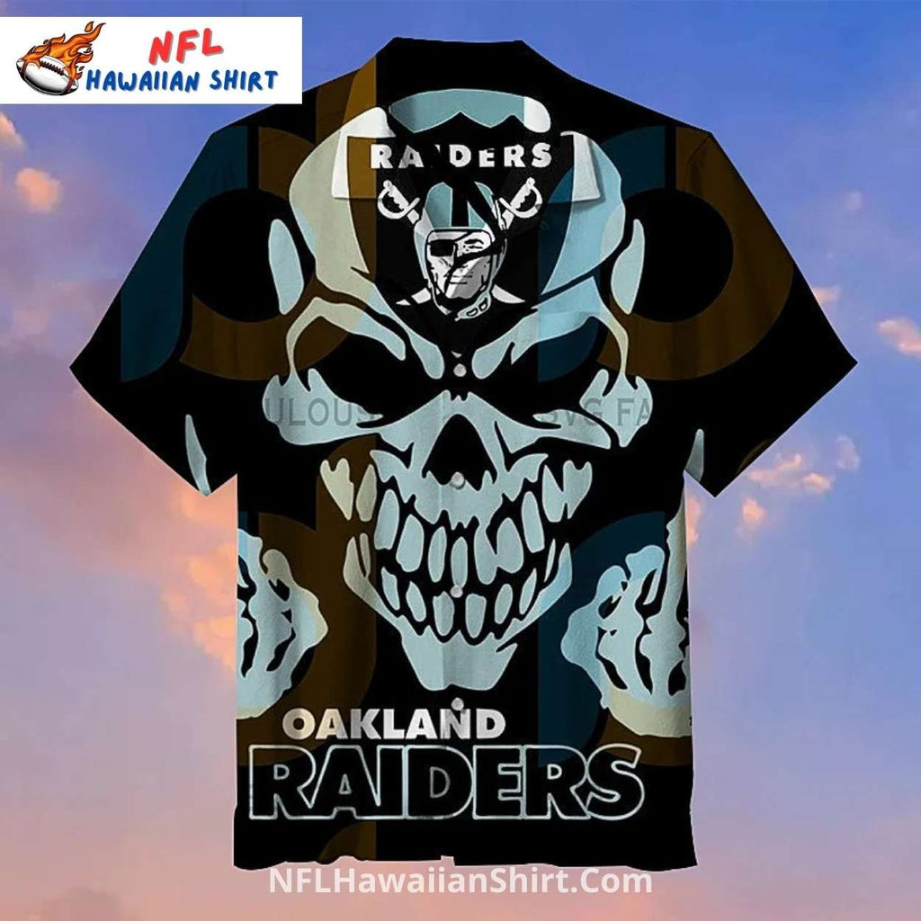 NFL Raiders Skull Face Graphic Aloha Shirt