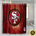 NFL San Francisco 49Ers Shower Curtain Set Bathroom Set For Fans