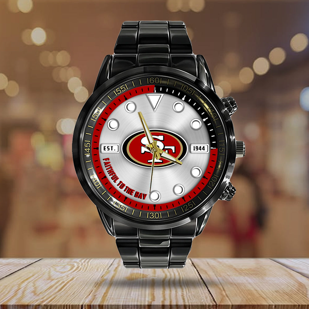 San Francisco 49ers Black Stainless Steel Watch - HOATT12959