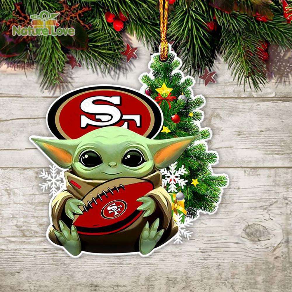 NFL San Francisco 49Ers Baby Yoda Christmas Ornament Xmas Tree Decoration