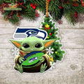 NFL Seattle Seahawks Baby Yoda Christmas Ornament Xmas Tree Decoration