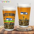 NFL Seattle Seahawks Beer Glass Cup 16oz, Custom Football Glass Cup