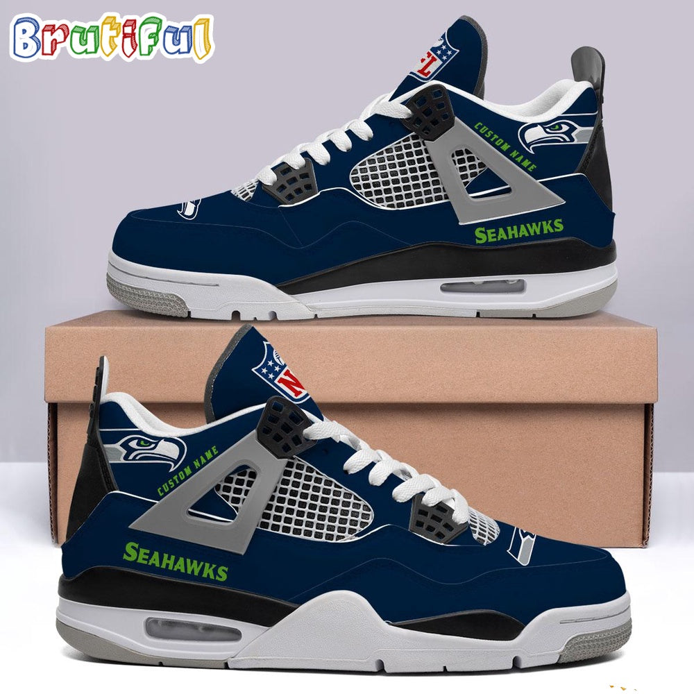 NFL Seattle Seahawks Football Team Air Jordan 4 Shoes Sneaker