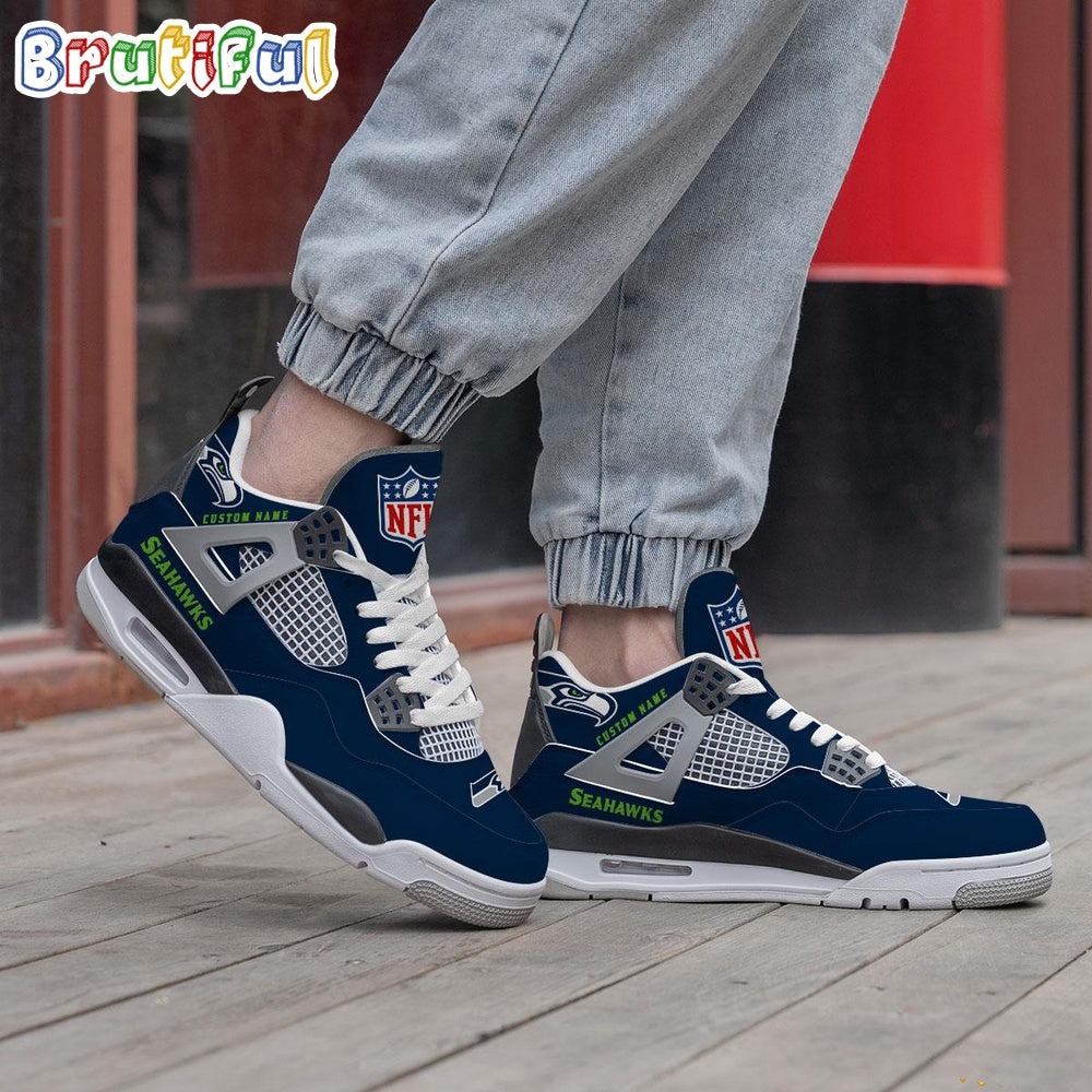 NFL Seattle Seahawks Football Team Air Jordan 4 Shoes Sneaker
