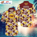 NFL Washington Commanders Floral Pattern Hawaiian Shirt