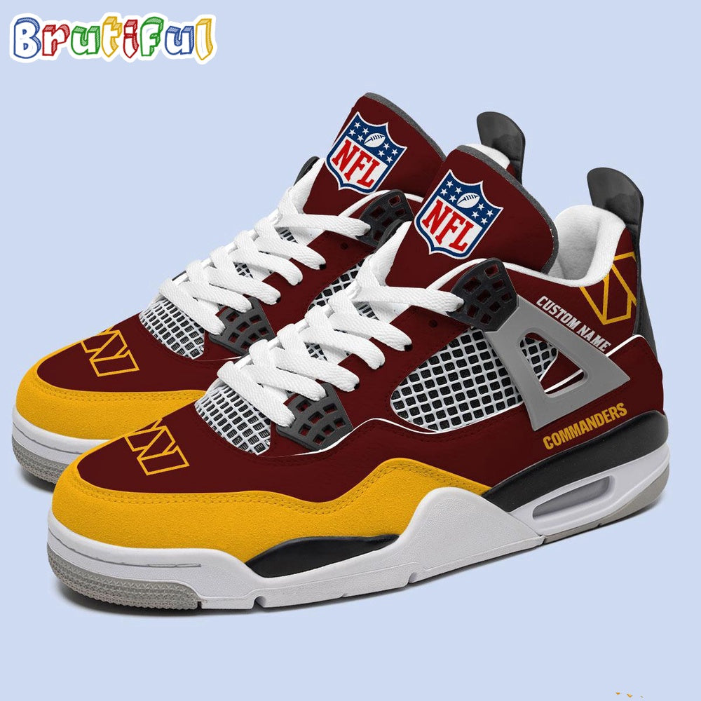 NFL Washington Commanders Football Team Air Jordan 4 Shoes, Personalized AJ4 Sneaker