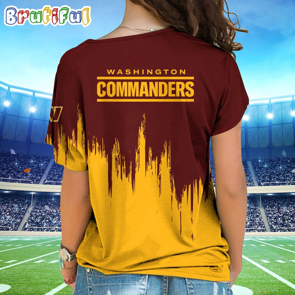 NFL Washington Commanders Football Team Logo Design One Shoulder Shirt