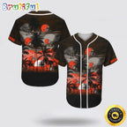 NFL Cleveland Browns Baseball Jersey Shirt Palm Tree