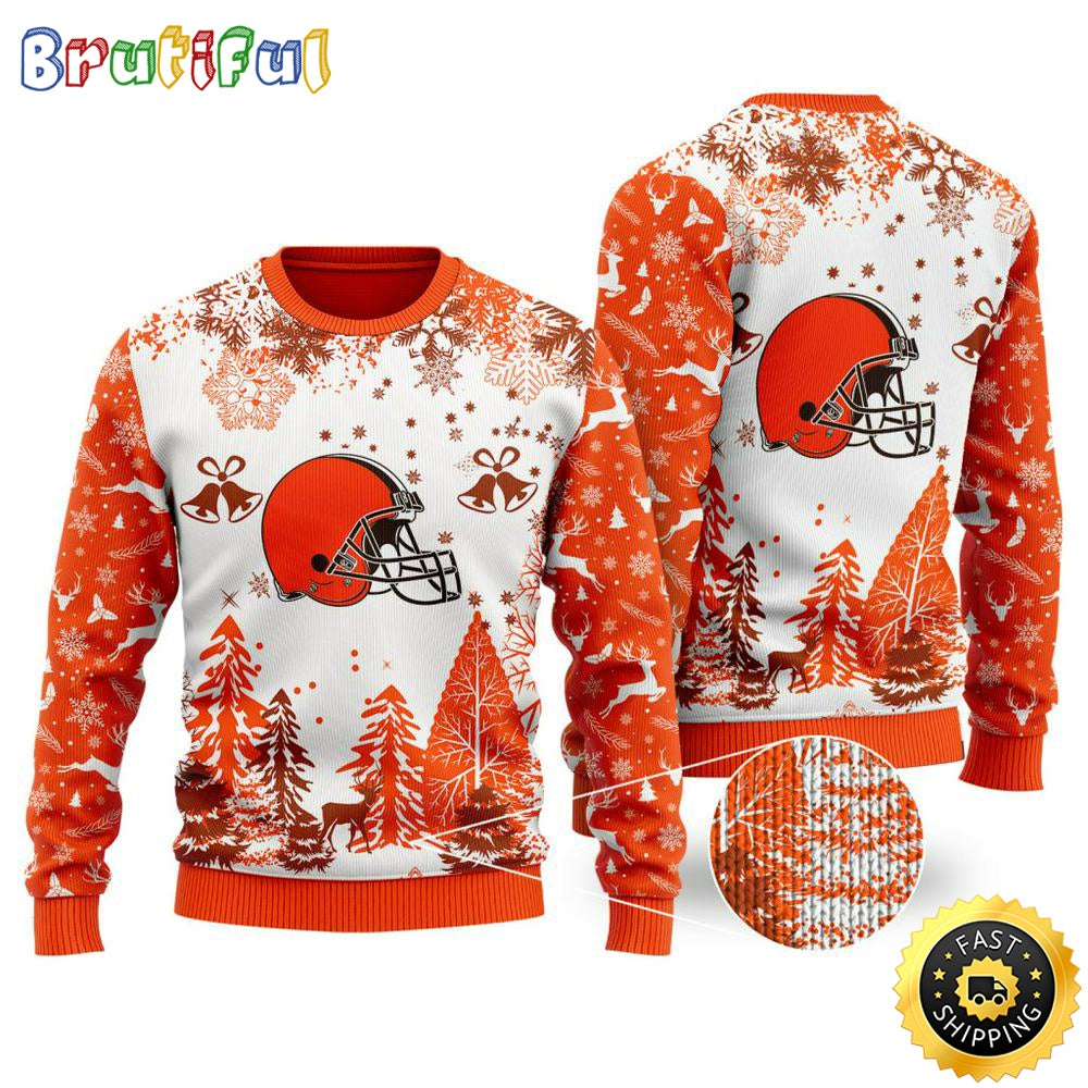 NFL Cleveland Browns Christmas Ugly Sweater Xmax Tree Chistmas