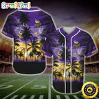 NFL Minnesota Vikings Baseball Jersey Shirt Palm Tree