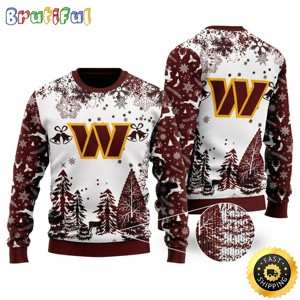 NFL Washington Commanders Christmas Ugly Sweater Xmax Tree Chistmas
