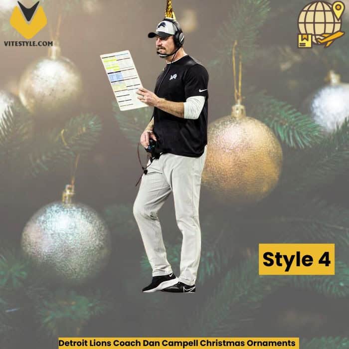 Detroit Lions Coach Dan Campell Christmas Ornaments