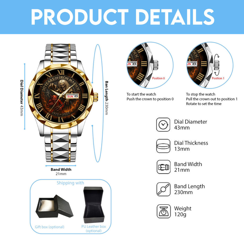 Iron Maiden Alloy Luxury Quartz Watch - NGHIAVT 3136