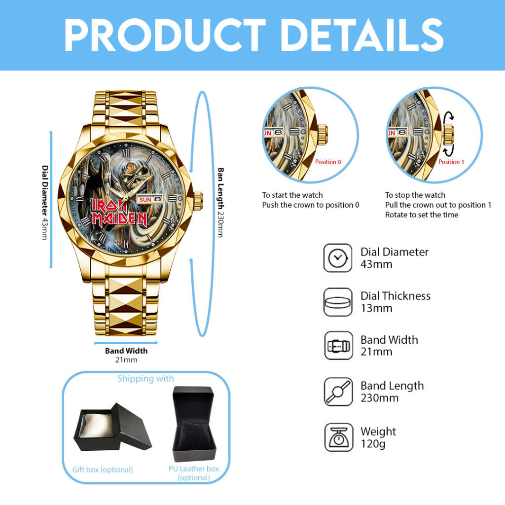 Iron Maiden Alloy Luxury Quartz Watch - NGHIAVT 3150