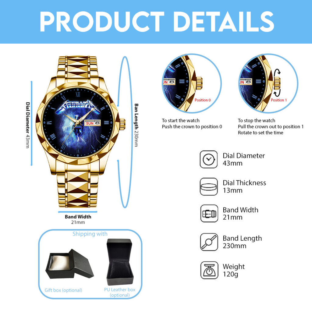Metallica Alloy Luxury Quartz Watch - NGHIAVT 3153