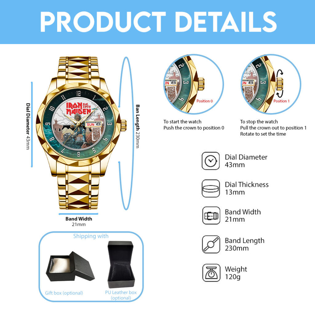 Iron Maiden Alloy Luxury Quartz Watch - NGHIAVT 3277