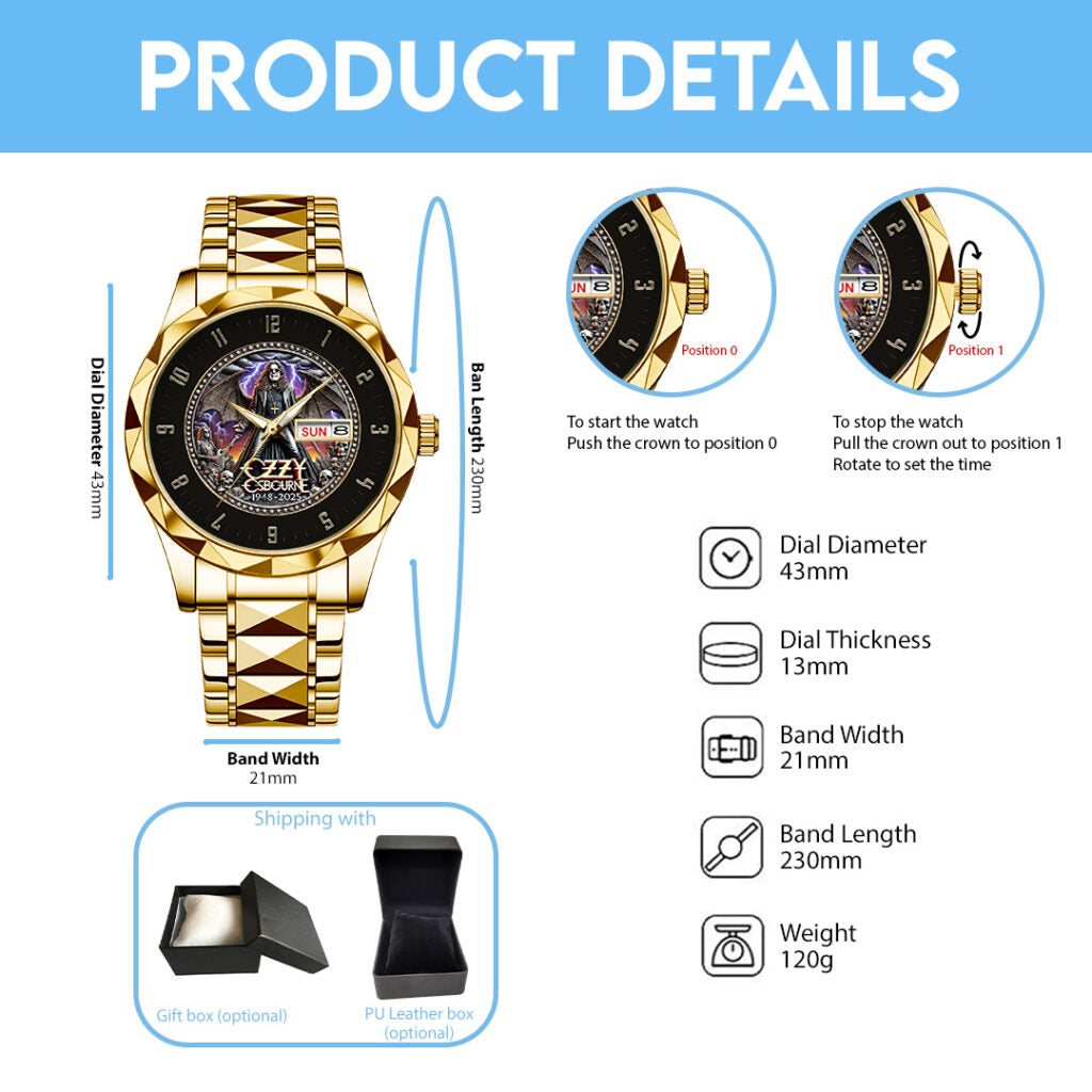 Ozzy Osbourne Alloy Luxury Quartz Watch - NGHIAVT 3346