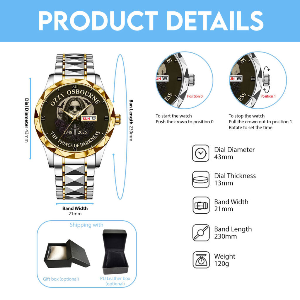 Ozzy Osbourne Alloy Luxury Quartz Watch - NGHIAVT3710