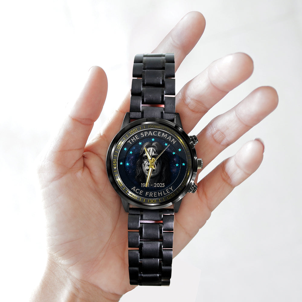 KISS x Ace Frehley Black Stainless Steel Watch - NGHIAVT5367