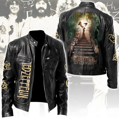 Led Zeppelin Motorcycle Leather Jacket – NGHIAVT5606