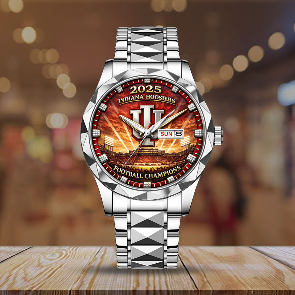 Indiana Hoosiers Football Alloy Luxury Quartz Watch - NGHIAVT6013