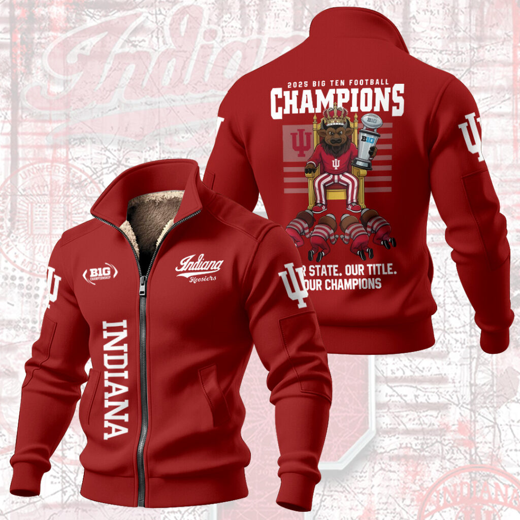 Indiana Hoosiers Football 2025 Thick Knit Fleece Jacket – NGHIAVT6016