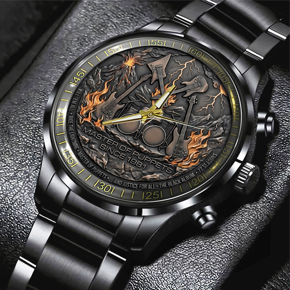 Metallica 45th Anniversary 2026 Black Stainless Steel Watch - NGHIAVT6146