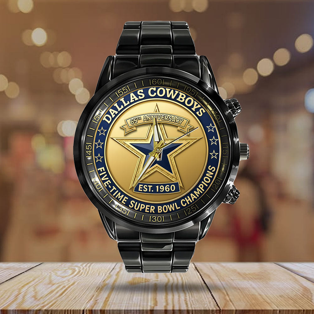 Dallas Cowboys Black Stainless Steel Watch - NGHIAVT6181