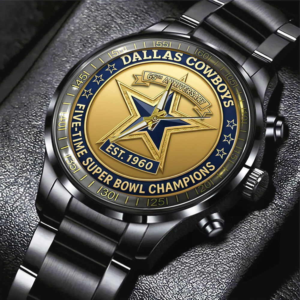 Dallas Cowboys Black Stainless Steel Watch - NGHIAVT6181