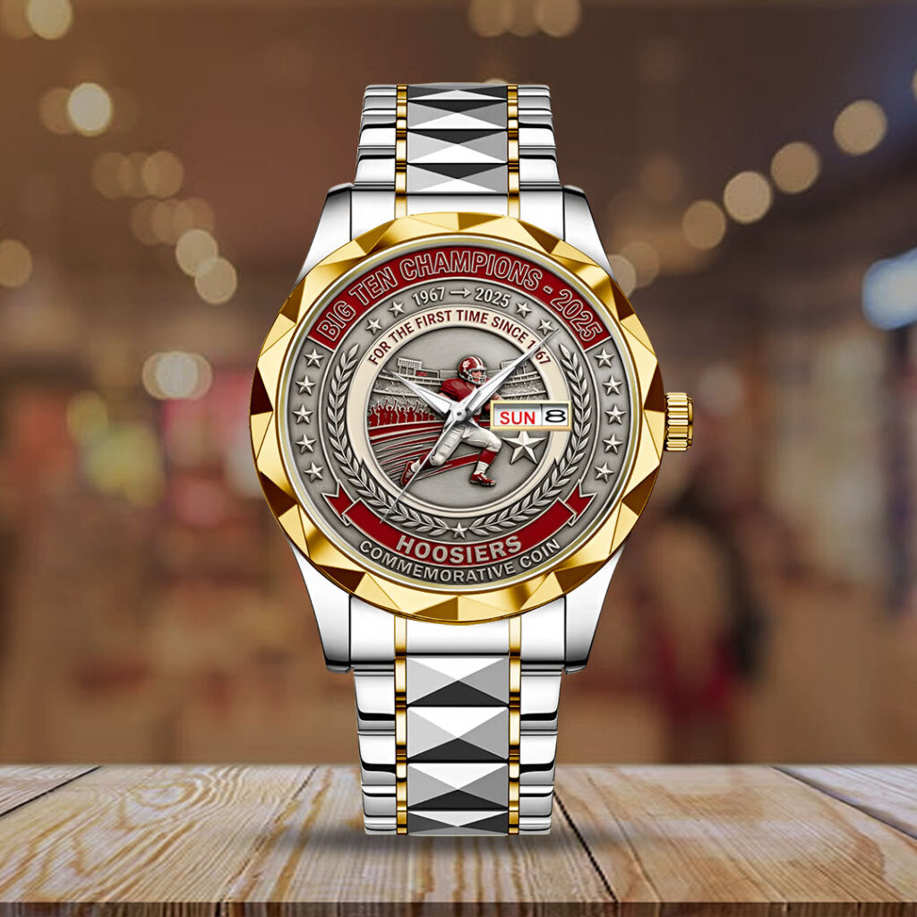Indiana Hoosiers Football Alloy Luxury Quartz Watch - NGHIAVT6185