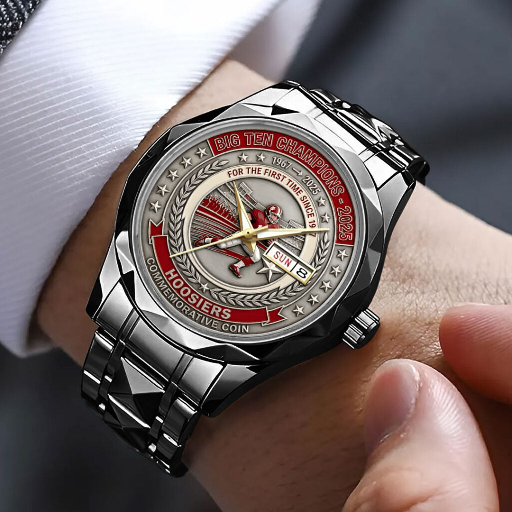 Indiana Hoosiers Football Alloy Luxury Quartz Watch - NGHIAVT6185