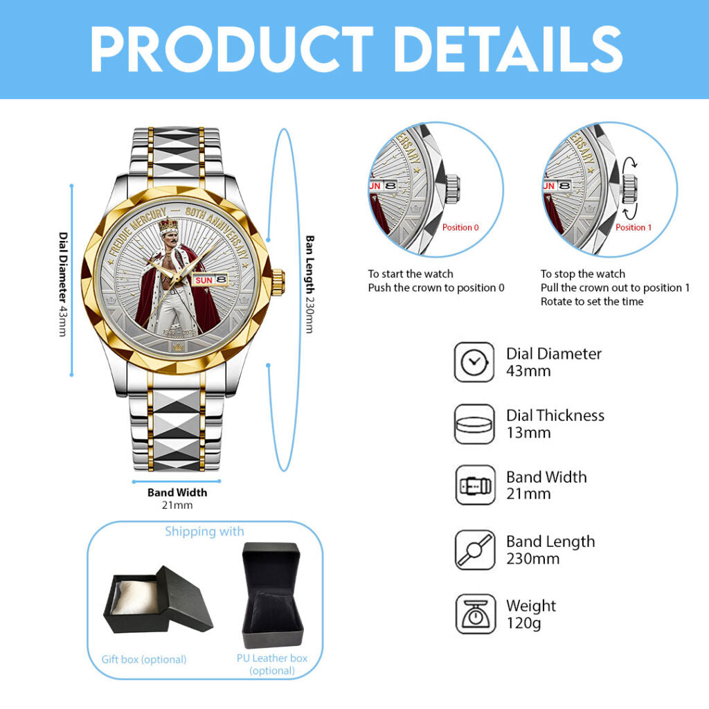 Freddie Mercury 80th Anniversary Alloy Luxury Quartz Watch - NGHIAVT6188