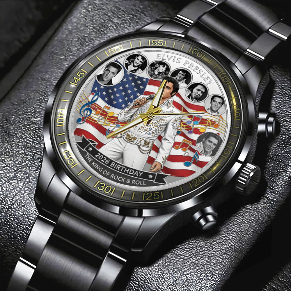 Elvis Presley Black Stainless Steel Watch - NGHIAVT9218
