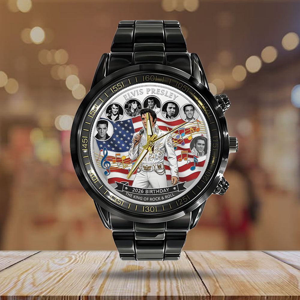 Elvis Presley Black Stainless Steel Watch - NGHIAVT9218