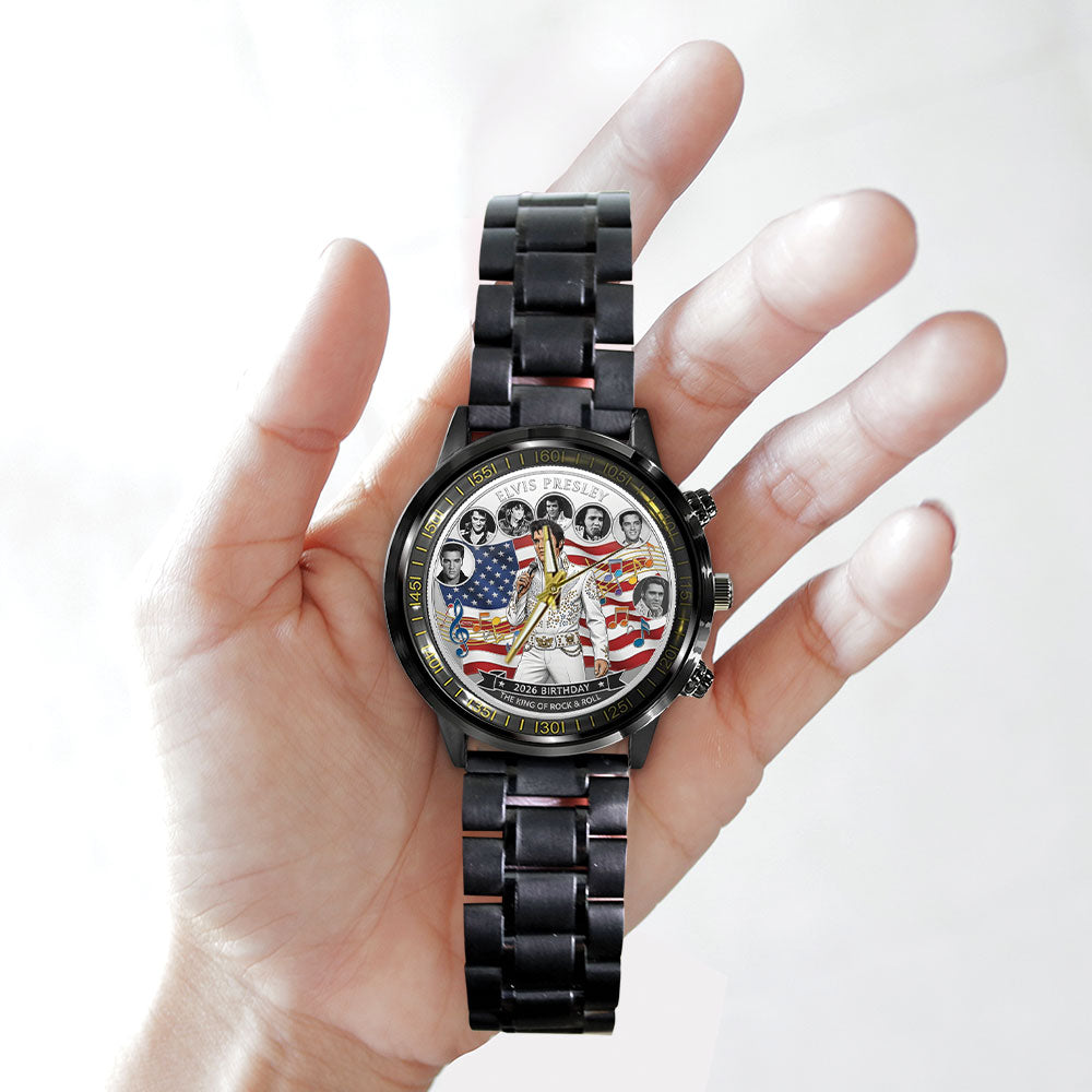 Elvis Presley Black Stainless Steel Watch - NGHIAVT9218