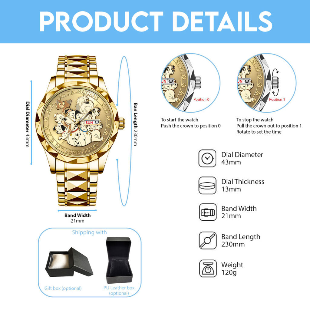 101 Dalmatians 65th Anniversary Alloy Luxury Quartz Watch - NGHIAVT9335